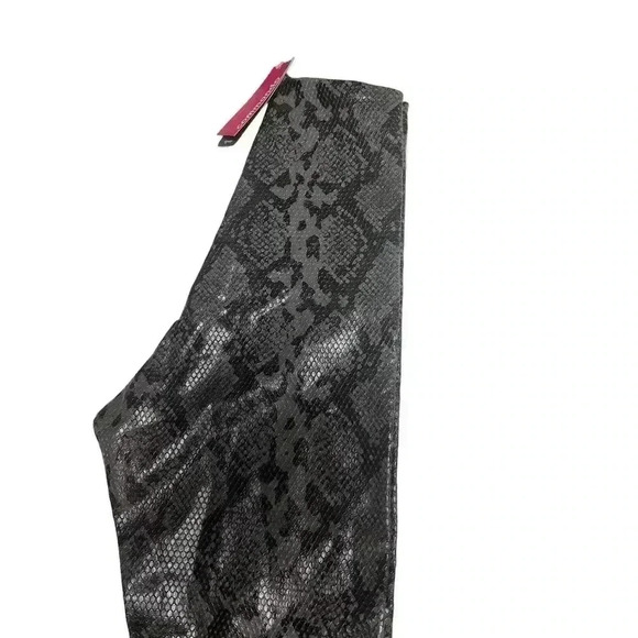 Commando Reptile Embossed Faux Leather Leggings In Gray Snake Skin Size Small - Picture 7 of 7